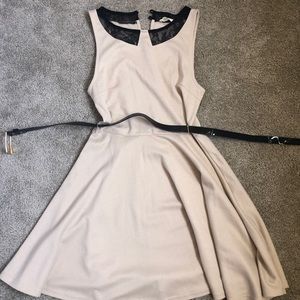 Cream and black dress